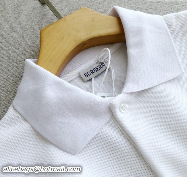 Traditional Specials Burberry Cotton Polo T-shirt B72640 White 2024 (For Men)