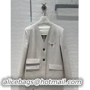 Well Crafted Bottega Veneta Jacket BV82703 Light Grey 2024