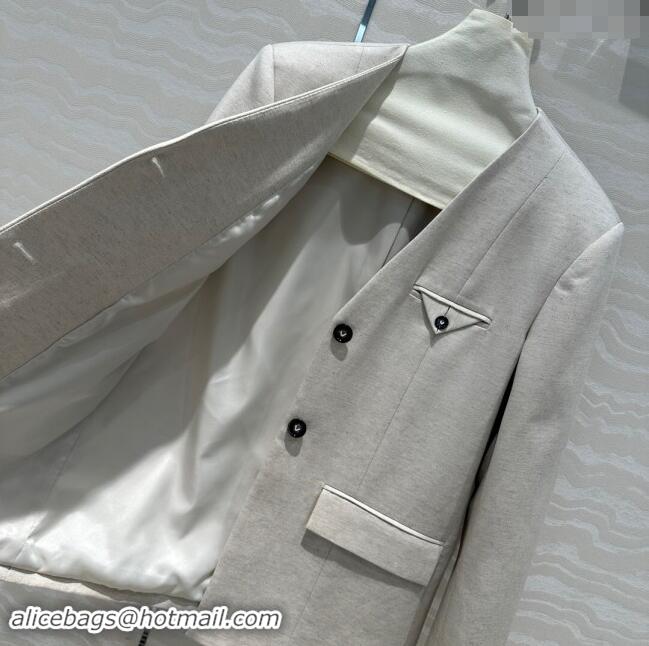 Well Crafted Bottega Veneta Jacket BV82703 Light Grey 2024