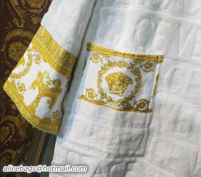 Good Taste Versace Baroque Cotton Bathrobe 0201 White/Gold 2024 TOP