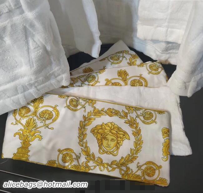 Good Taste Versace Baroque Cotton Bathrobe 0201 White/Gold 2024 TOP