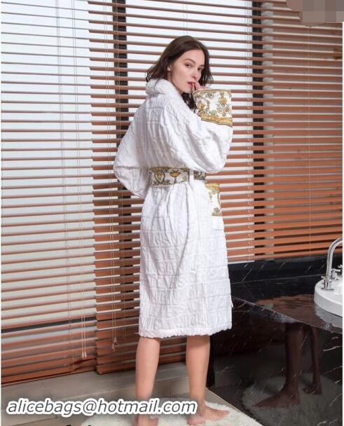 Good Taste Versace Baroque Cotton Bathrobe 0201 White/Gold 2024 TOP