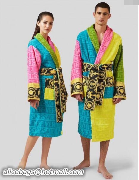 Well Crafted Versace Baroque Cotton Bathrobe 0201 Blue/Multicolor 2024 TOP