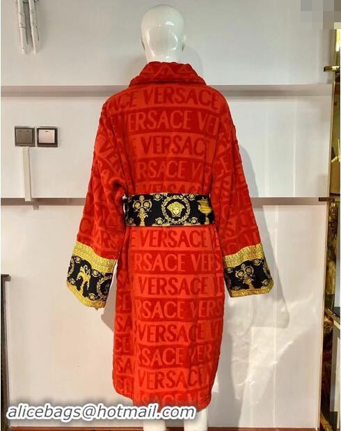 Well Crafted Versace Baroque Cotton Bathrobe 0201 Red 2024 TOP