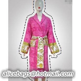 Top Quality Versace Baroque Cotton Bathrobe 0201 Pink 2024 TOP