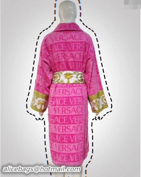 Top Quality Versace Baroque Cotton Bathrobe 0201 Pink 2024 TOP