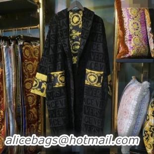 Grade Promotional Versace Baroque Cotton Bathrobe 0201 Black 2024 TOP