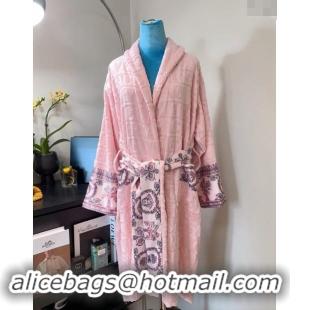 Top Design Versace Baroque Cotton Bathrobe 0201 Light Pink 2024 TOP