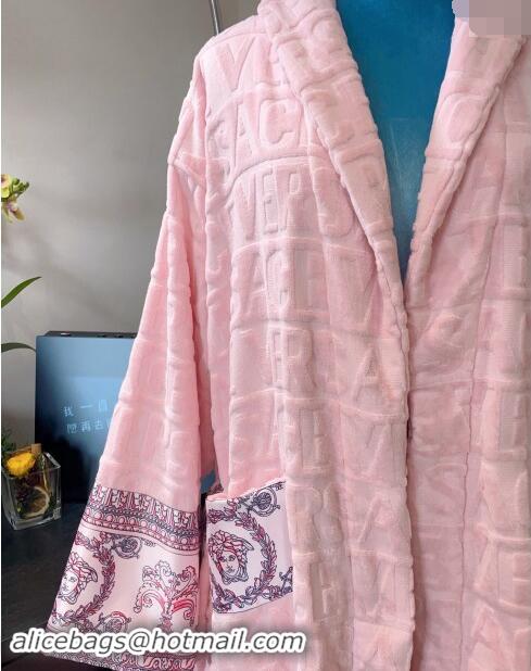 Top Design Versace Baroque Cotton Bathrobe 0201 Light Pink 2024 TOP