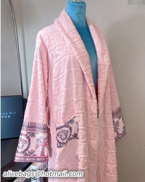 Top Design Versace Baroque Cotton Bathrobe 0201 Light Pink 2024 TOP