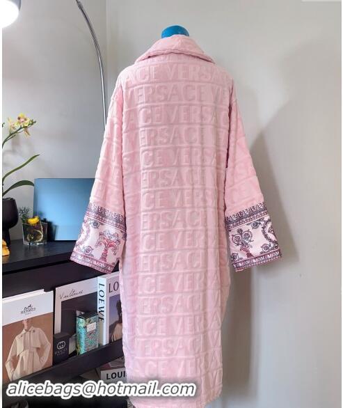 Top Design Versace Baroque Cotton Bathrobe 0201 Light Pink 2024 TOP