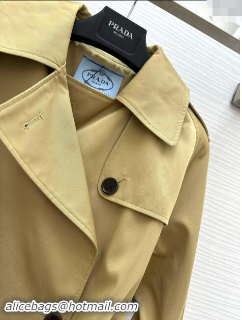 Well Crafted Prada Short Trench Coat with Belt P91911 Khaki 2024