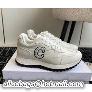 Stylish Dior C'est Dior Sneakers in Calfskin White Leather 930041