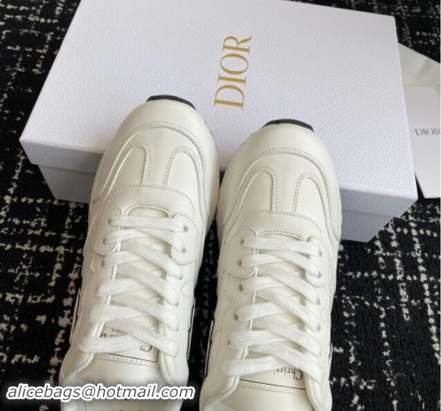 Stylish Dior C'est Dior Sneakers in Calfskin White Leather 930041