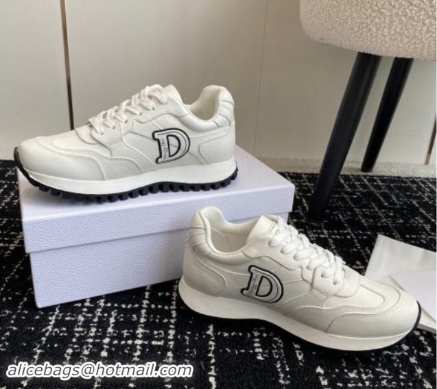 Stylish Dior C'est Dior Sneakers in Calfskin White Leather 930041