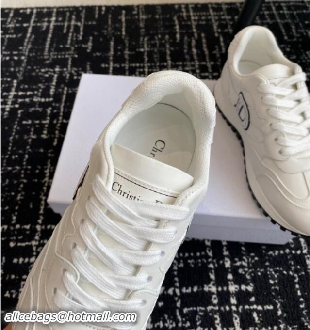 Stylish Dior C'est Dior Sneakers in Calfskin White Leather 930041