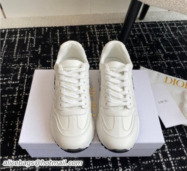 Stylish Dior C'est Dior Sneakers in Calfskin White Leather 930041