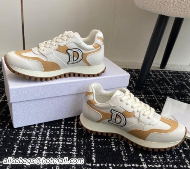 Sophisticated Dior C'est Dior Sneakers in Calfskin White/Beige 930042