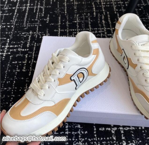 Sophisticated Dior C'est Dior Sneakers in Calfskin White/Beige 930042