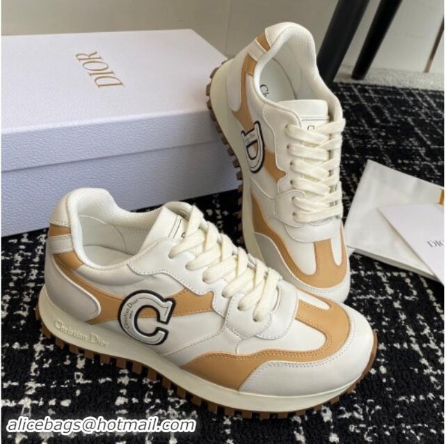 Sophisticated Dior C'est Dior Sneakers in Calfskin White/Beige 930042