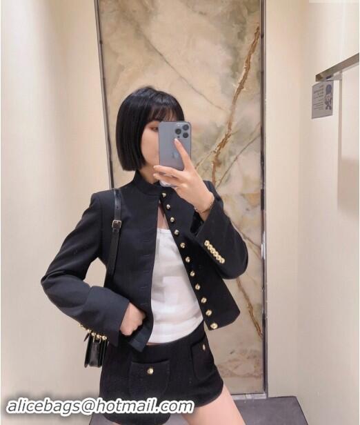 Top Quality Celine Jacket with Buttons C92001 Black 2024