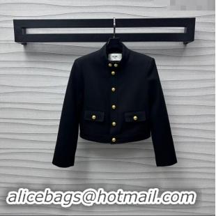 Luxury Discount Celine Wool Jacket M92531 Black 2024