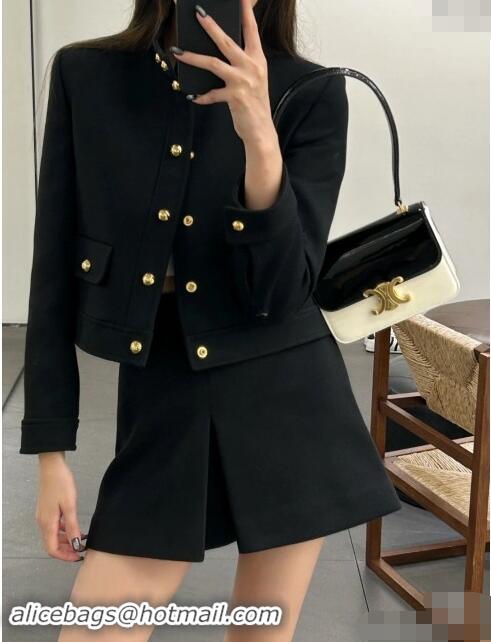 Luxury Discount Celine Wool Jacket M92531 Black 2024