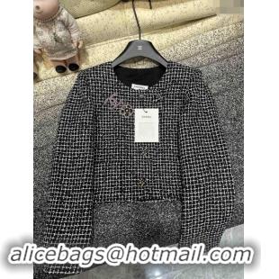 Famous Brand Discount Chanel Tweed Jacket M91104 Black 2024