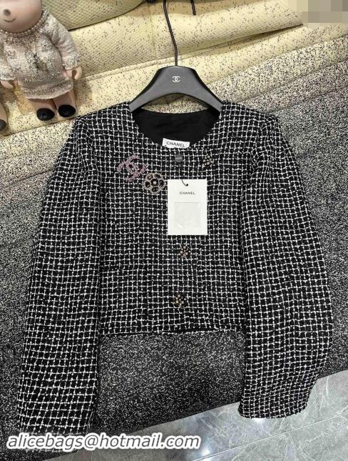 Famous Brand Discount Chanel Tweed Jacket M91104 Black 2024