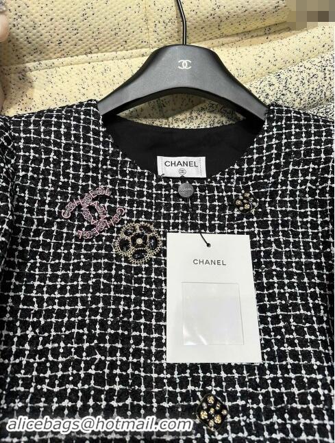 Famous Brand Discount Chanel Tweed Jacket M91104 Black 2024