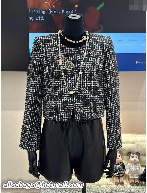 Famous Brand Discount Chanel Tweed Jacket M91104 Black 2024