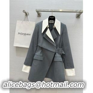 Most Popular Saint Laurent Jacket Dress S82411 Grey 2024