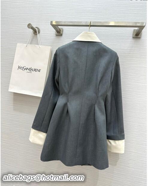 Most Popular Saint Laurent Jacket Dress S82411 Grey 2024