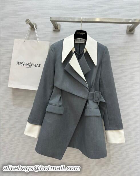 Most Popular Saint Laurent Jacket Dress S82411 Grey 2024