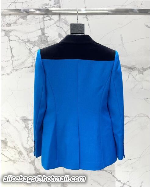 Luxury Discount Saint Laurent Jacket S82717 Blue/Black 2024