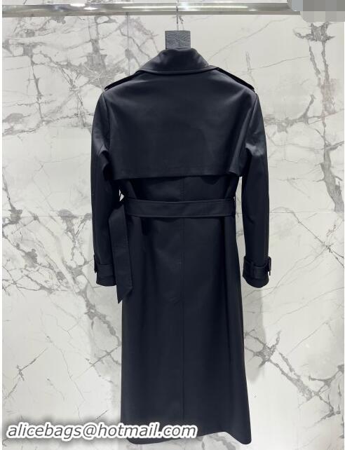 Top Grade Saint Laurent Trench Coat S91910 Black 2024