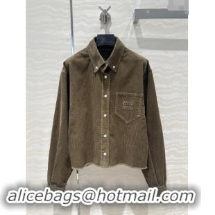 Well Crafted Miu Miu Shirt M82707 Brown 2024