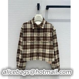 Shop Duplicate Miu Miu Shirt M82708 Brown 2024