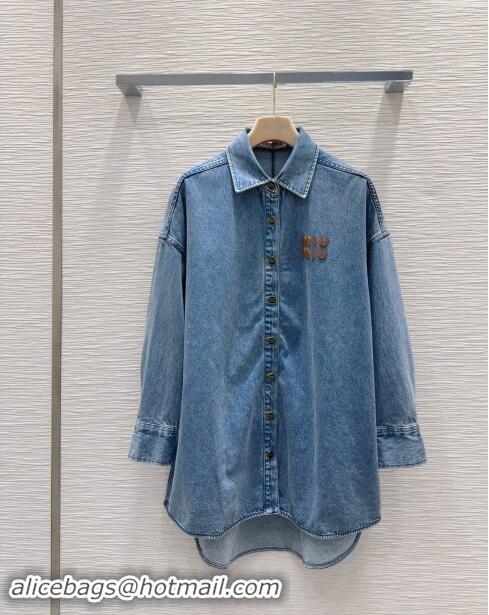 Grade Luxury Miu Miu Denim Shirt M83004 Blue 2024