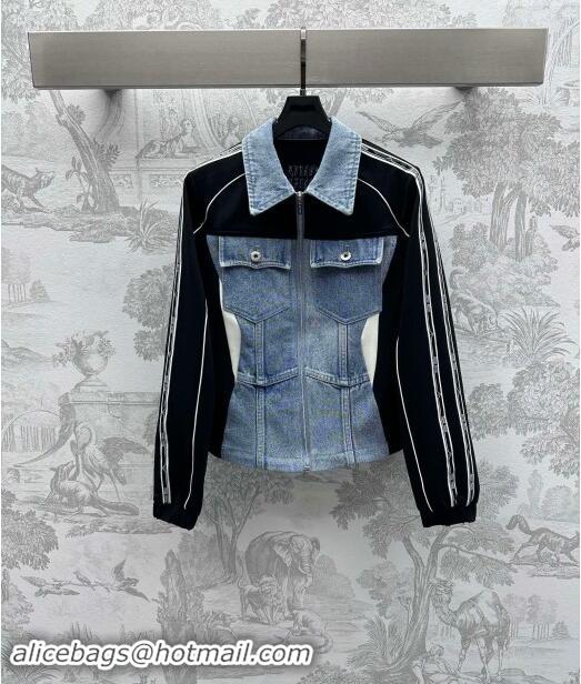 Promotional Miu Miu Denim Jacket M90418 Black/Blue 2024