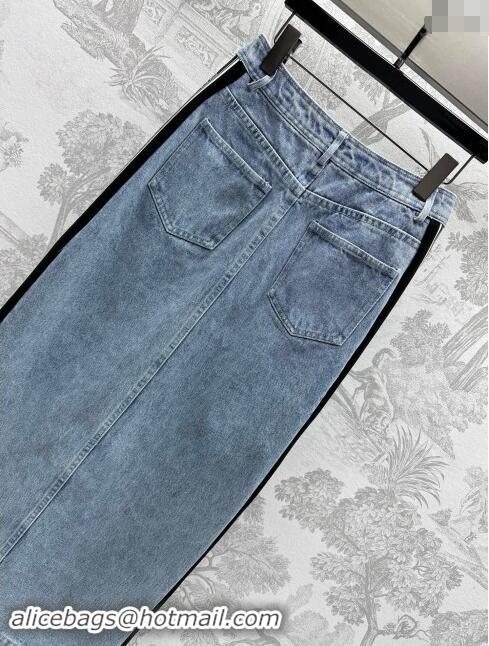 ​Well Crafted Miu Miu Denim Skirt M90419 Black/Blue 2024