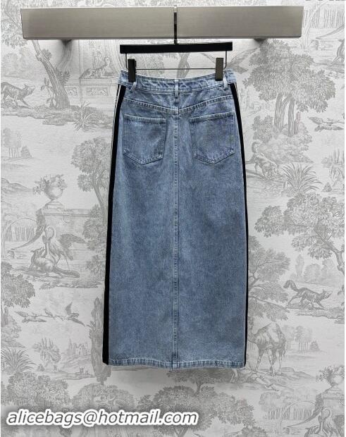 ​Well Crafted Miu Miu Denim Skirt M90419 Black/Blue 2024