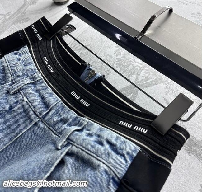 ​Luxury Discount Miu Miu Denim Jeans M90420 Black/Blue 2024