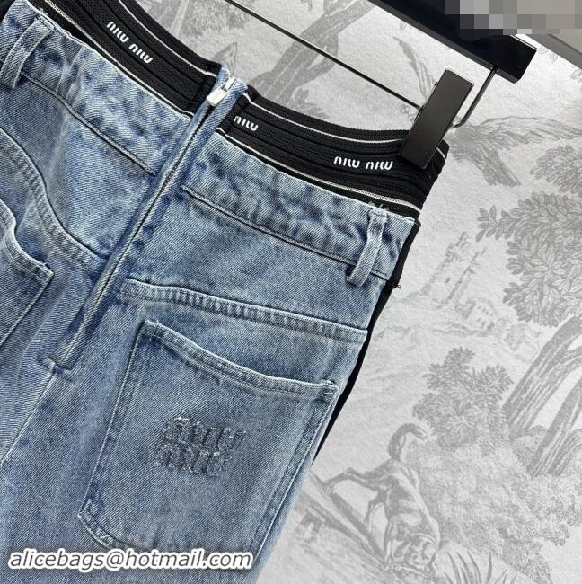 ​Luxury Discount Miu Miu Denim Jeans M90420 Black/Blue 2024