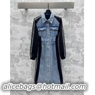 Unique Discount Miu Miu Denim Dress M90422 Black/Blue 2024