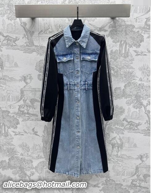 Unique Discount Miu Miu Denim Dress M90422 Black/Blue 2024