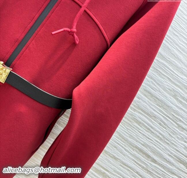 Well Crafted Miu Miu Jacket with Belt Burgundy M91002 Burgundy 2024