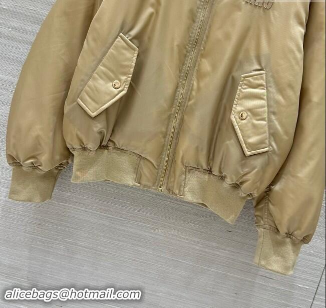 Top Grade Miu Miu Padded Jacket M91112 Beige 2024