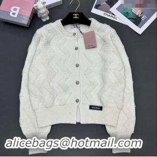 ​Top Grade Miu Miu Wool Cardigan M91901 White 2024