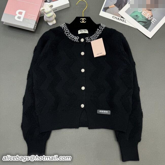 ​Well Crafted Miu Miu Wool Cardigan M91902 Black 2024